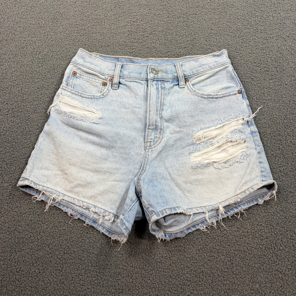 American Eagle Denim Shorts Womens 2 Blue 90s Boyfriend Highest Rise Distressed